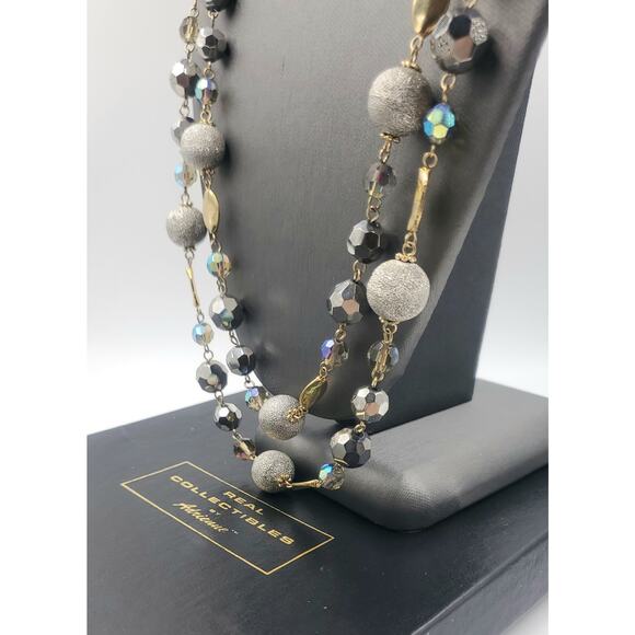 VTG Real Collectibles by Adrienne Long Double Strand Beaded Statement Necklace - Picture 5 of 8